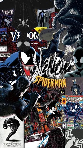 a collage of spider - man and other comic characters