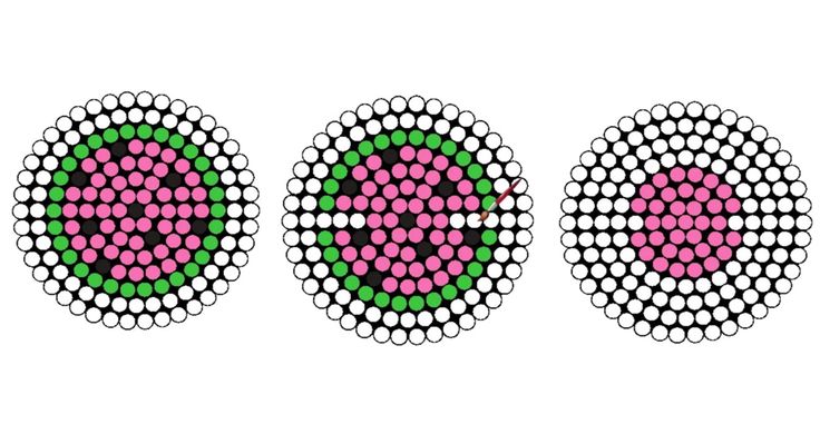 three circles with dots in the middle