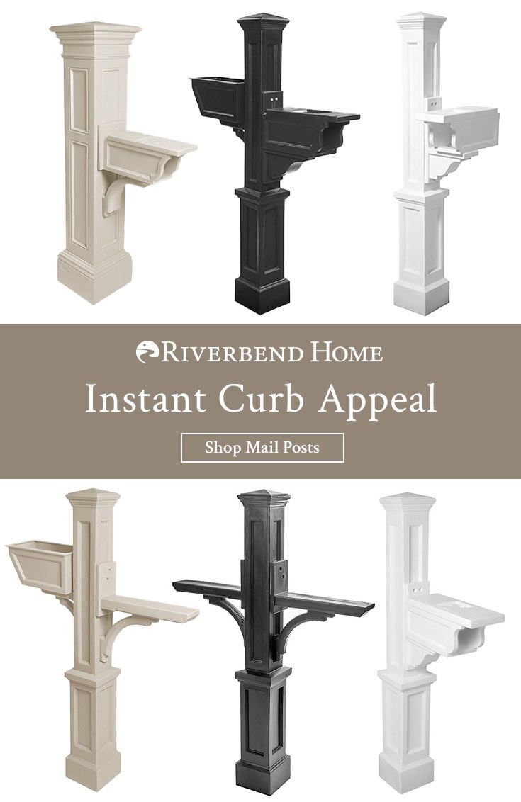 several different types of pedestals with the words riverbend home instant curb appeal shop mail posts