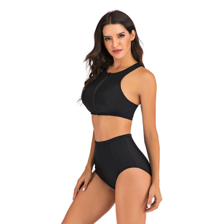 1. 82% Polyester. 18% Spandex2. UPF 50+ Sun Proctive3.YKK Zipper4. High WaistedDesign5. Romovable PaddedFree ShippingGet Extra mystery gift| $59+ SitewideGet Extra 10% OFF |$99+ SitewideNote:We recommend S=US 0-2. M=US 4-6. L=US 8-10. XL=US 10-12. XXL=US 14-16. Black Nylon Swimwear With Built-in Bra, Black Nylon Tankini For The Pool, Black Nylon Tankini For Pool, Black Nylon Tankini For Swimming, Black Sports Swimwear With Built-in Bra, High Waist Black Swimwear With Built-in Bra, Black High Waist Swimwear With Built-in Bra, Black High-waist Swimwear With Built-in Bra, Black Shapewear Swimwear