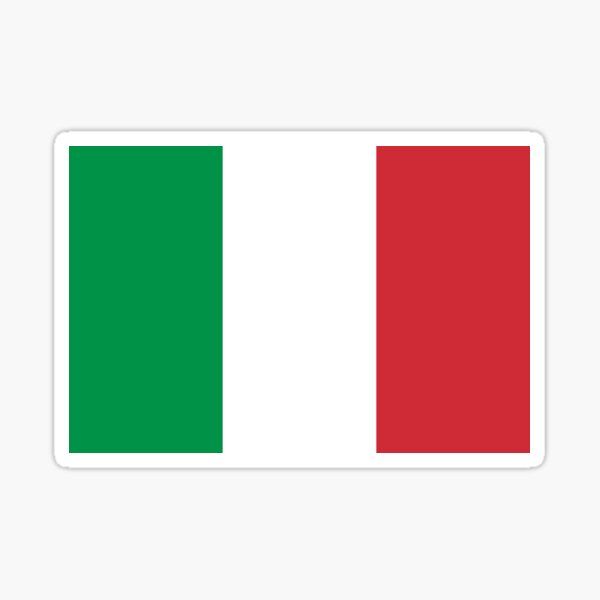 the flag of italy sticker on a white background with red, green and white stripes