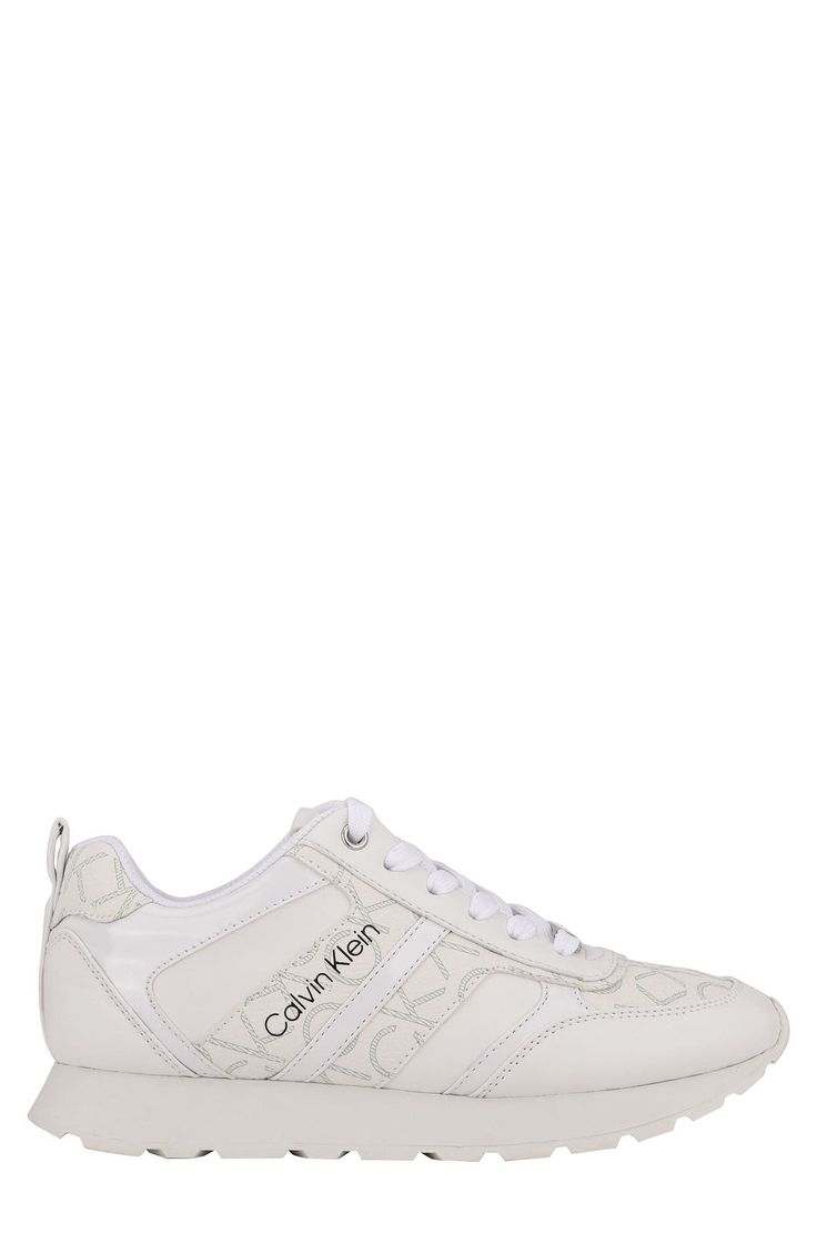 A logo print styles these simple and must-have, lace up sneakers. Lace-up Logo print Cushioned insole Faux leather upper, midsole and EVA sole Imported Modern Lace-up High-top Sneakers With Logo, Sporty Wedge Sneakers With Laces, White Wedge Sneakers With Laces, Lace-up Platform Sneakers With Logo For Sports, White Sneakers With Embossed Logo For Spring, Casual Lace-up High-top Sneakers With Embossed Logo, High-top Sneakers With Logo For Spring, Casual Platform Sneakers With Logo, Modern Synthetic Sneakers With Logo Print