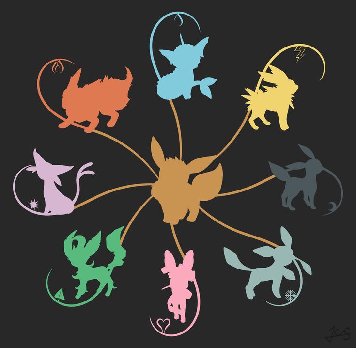 the silhouettes of different colored animals are arranged in a circle on a black background