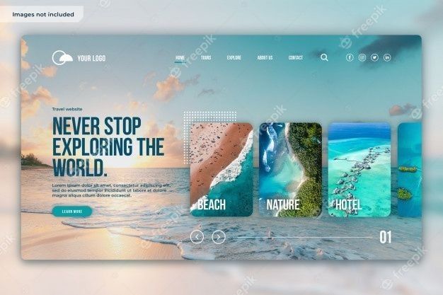 the website is designed to look like an ocean scene