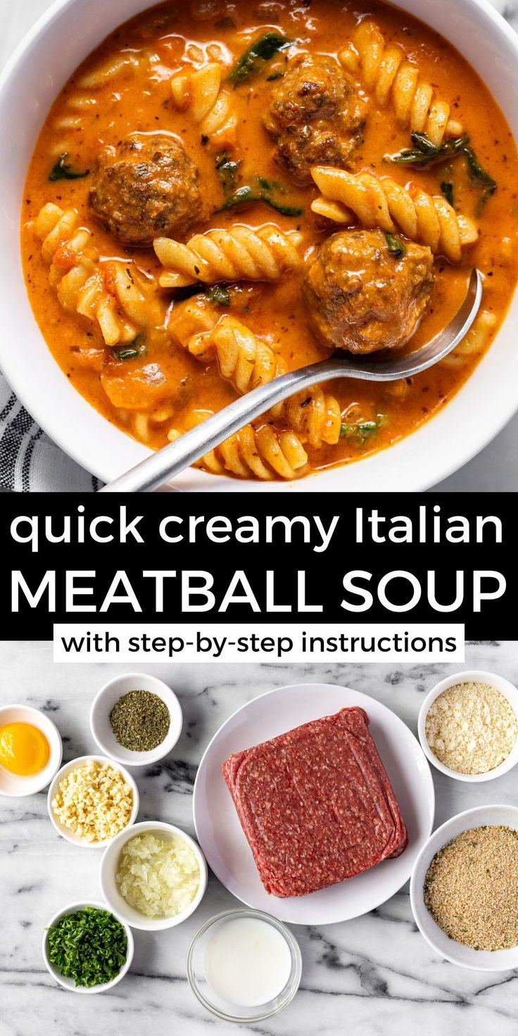 meatball soup with step - by - step instructions is an easy and delicious meal that's ready in under 30 minutes