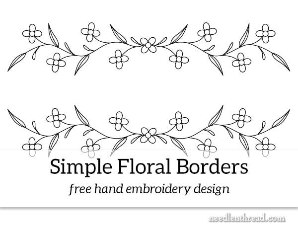 the simple floral border is an easy to use pattern for embroidery and appliques