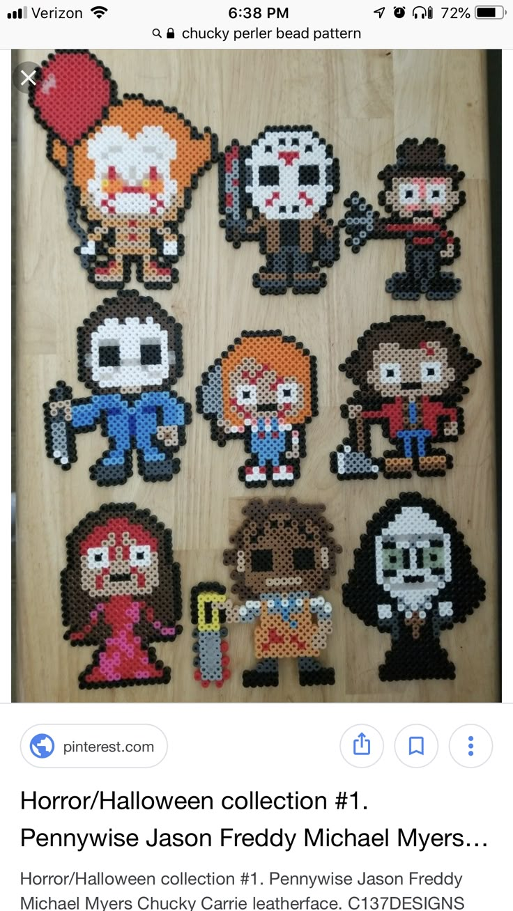 an image of some pixelated characters on the twitter account for horror / halloween collection