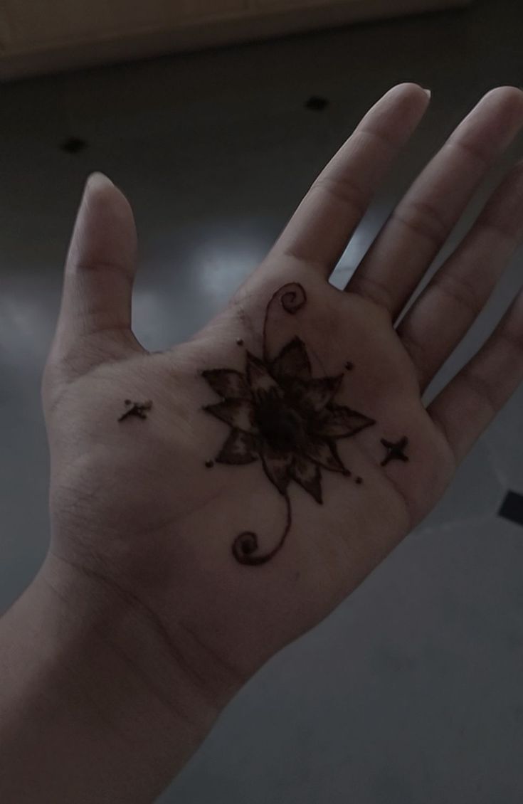 a person's hand with a small tattoo on it