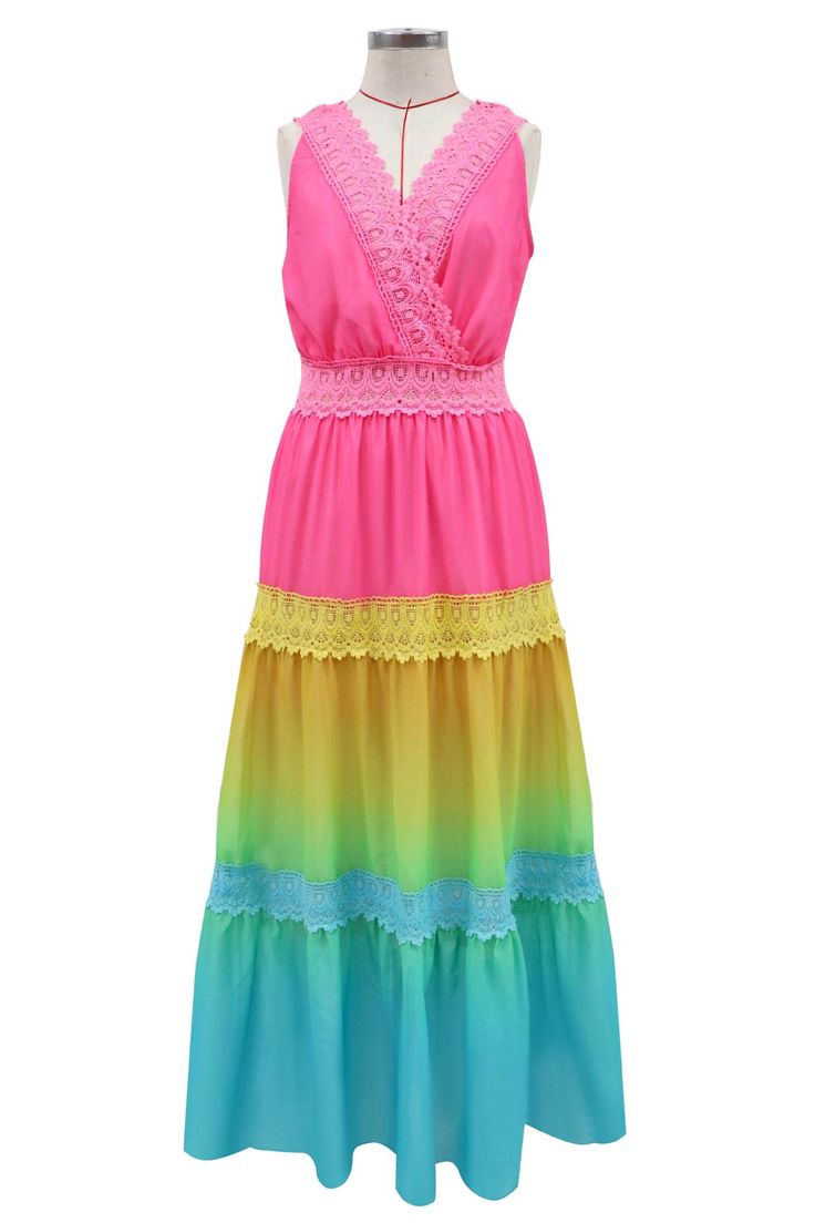 Sundress For Summer Beach Parties, Multicolor Sundress For Summer Parties, Multicolor Dresses For Summer Parties And Vacation, Multicolor Sundress For Summer Parties And Beach Season, Multicolor Dresses For Summer Parties, Bohemian Multicolor Sundress For Summer Parties, Multicolor Beach Dress For Summer Parties, Pink Maxi Dress For Summer Parties And Beach Season, Multicolor Beachwear Dress For Summer Parties