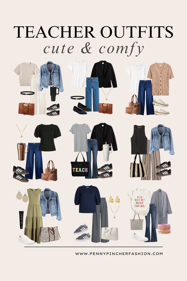 Teacher Winter Capsule Wardrobe, What To Wear To Parent Teacher Meeting, Fall 2024 Fashion Trends Teacher, Teacher Outfits Capsule Wardrobe, Ela Teacher Outfits, Teacher Outfits High School Fall, School Employee Outfits, Substitute Teacher Outfits Casual, Friday Teacher Outfit Jeans