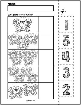 a printable worksheet with numbers and butterflies