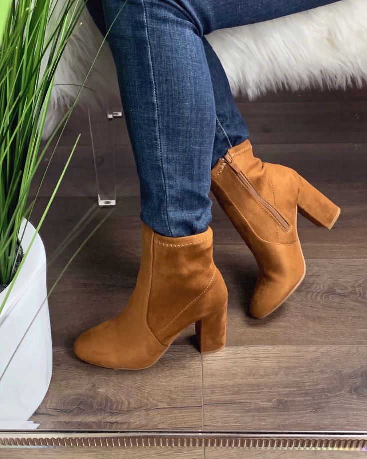 Ankle Boots With Jeans, Fall Styles, Black Ankle Booties, Secret Sale, Camel Color, Petite Outfits, Ankle Booties, Faux Suede, Carry On