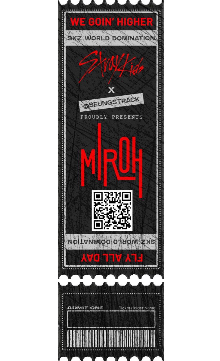 a ticket for an event with the word mrqh on it's side