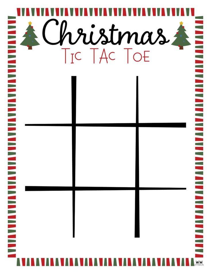 a christmas tic toe game with trees on it