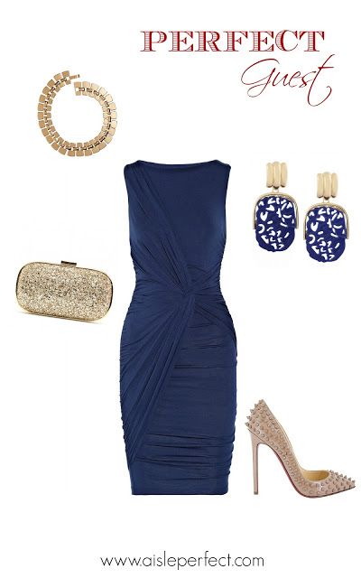 Perfect Guest Outfit Inspiration- Something Blue - Perfete Navy Blue Wedding Dress Guest, September Wedding Guest Dress, Blue Wedding Guest Outfits, Wedding Guest Outfit Inspiration, Blue Dress Outfits, Dress And Shoes, Navy Outfit, Outfit Wedding Guest, Guest Attire