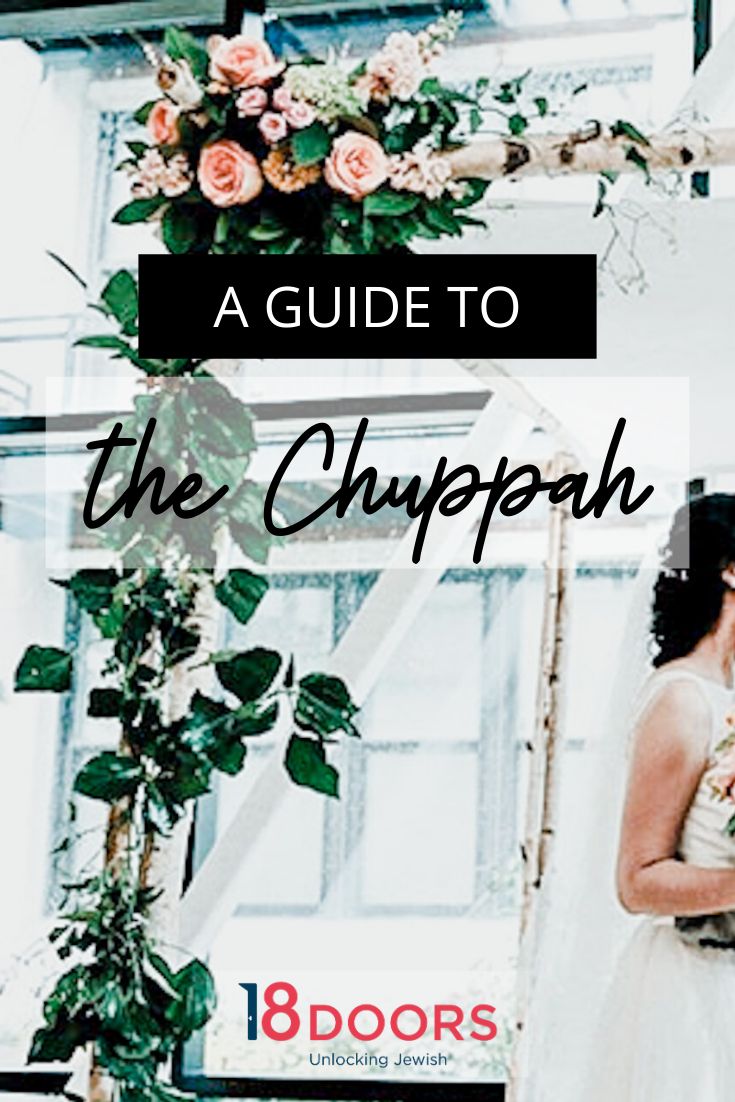 a bride and groom kissing in front of an arch with the words, a guide to the chapppah