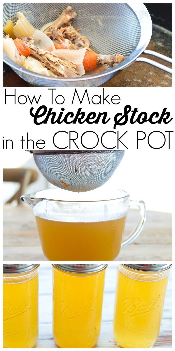 how to make chicken stock in the crock pot and then put it in an ice bucket