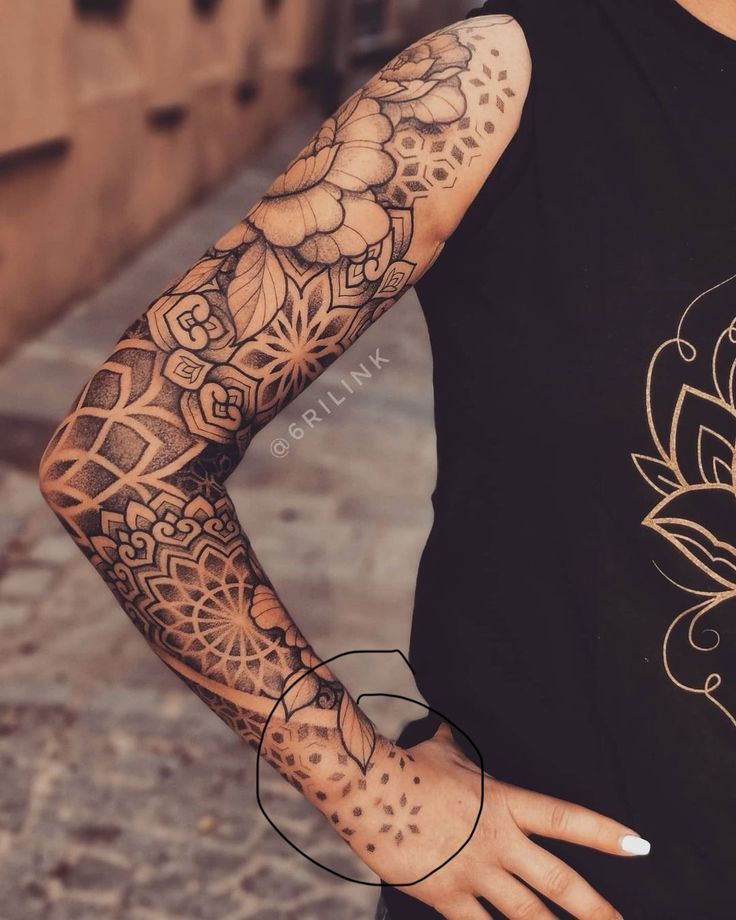 a person with tattoos on their arms and arm