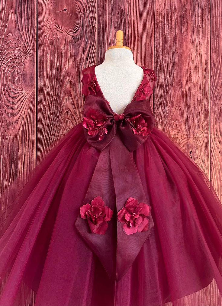 Girls Fall Dresses, Fall Girl, Red Bridesmaid Dresses, Birthday Princess, Wedding Flower Girl, Net Fabric, Tulle Wedding, Princess Birthday, Wedding Flower