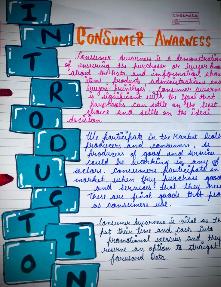 a piece of paper with words written on it that spell out the word consumer awareness