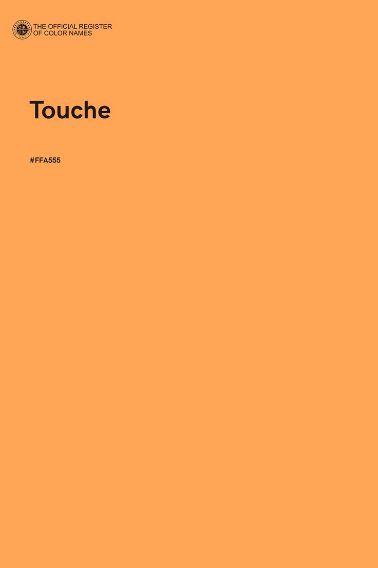 an orange book cover with the words touche in black and white letters on it