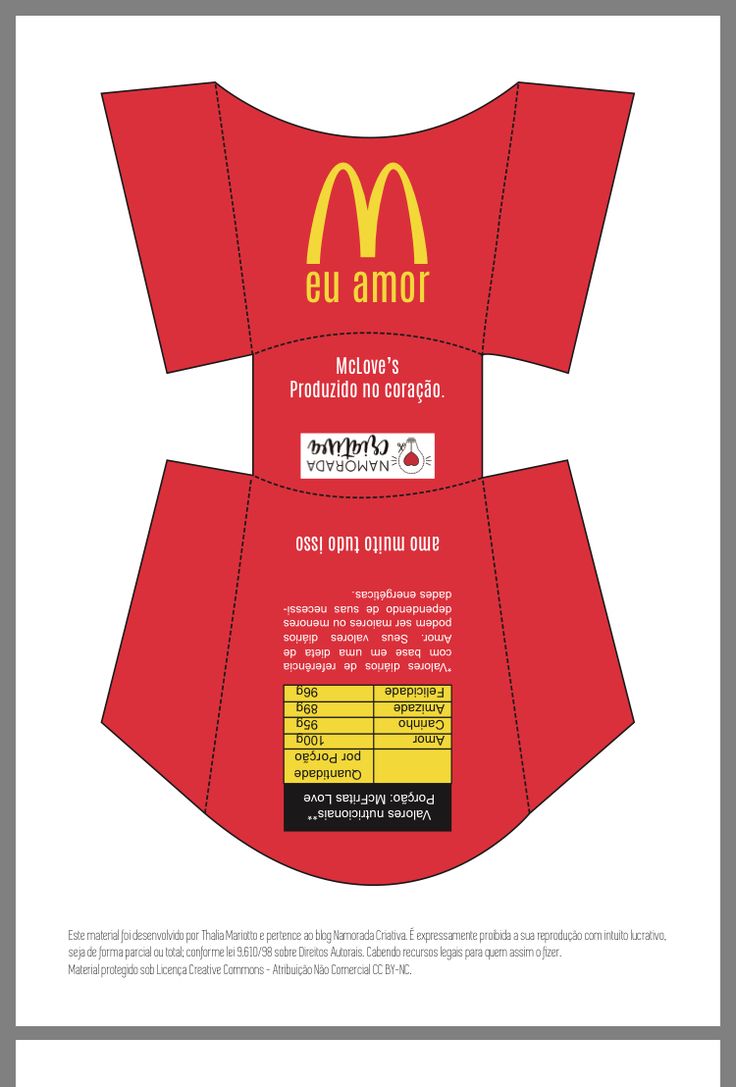 a paper model of a red shirt with the mcdonald's logo in yellow on it