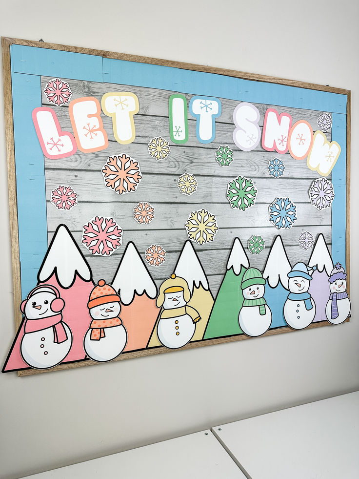 Add a frosty touch to your classroom or home with this adorable winter snowman bulletin board! Featuring pastel colors and a vibrant, colorful design, this printable template makes decorating easy and fun. Perfect for teachers looking for cute bulletin board ideas to brighten up their space during the chilly season. Download, print, and let the snowman magic begin! Snowman Bulletin Board, December Bulletin Boards, Winter Classroom Decorations, Winter Bulletin Board, Valentines Day Bulletin Board, January Bulletin Boards, Winter Bulletin, Winter Bulletin Boards, Christmas Bulletin Board