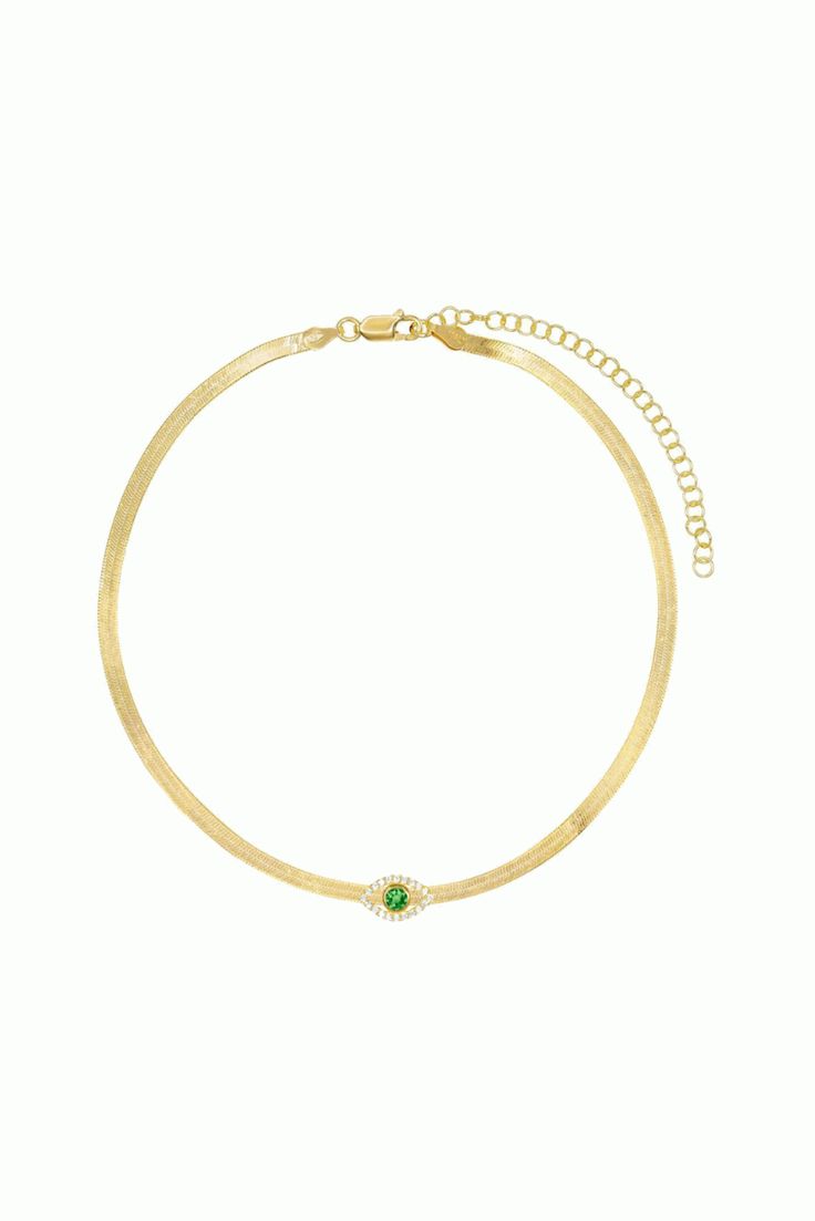 This attractive necklace is just the piece of jewelry you need to highlight the neckline of your favorite top or dress. Highlighted by an exquisite evil eye, it's a piece you'll be proud to show off. The sterling silver material has a bright, shiny finish that will always be in style. Ideal for everyday wear, the 18 karat gold plating is strong and offers a soft, eye-pleasing tone.Dimension/Size13 inch chain + 2 inch extension = 15 inch total length0.5 inch eye length Materials Used• 925 Sterlin Elegant Party Jewelry With Evil Eye Detail, Elegant Evil Eye Jewelry For Party, Evil Eye Choker Necklace As Gift, Green Evil Eye Necklace, Evil Eye Choker Necklace For Gift, Evil Eye Metal Jewelry For Parties, Metal Evil Eye Jewelry For Parties, Elegant 14k Gold-filled Evil Eye Jewelry, Yellow Gold Evil Eye Spiritual Necklace