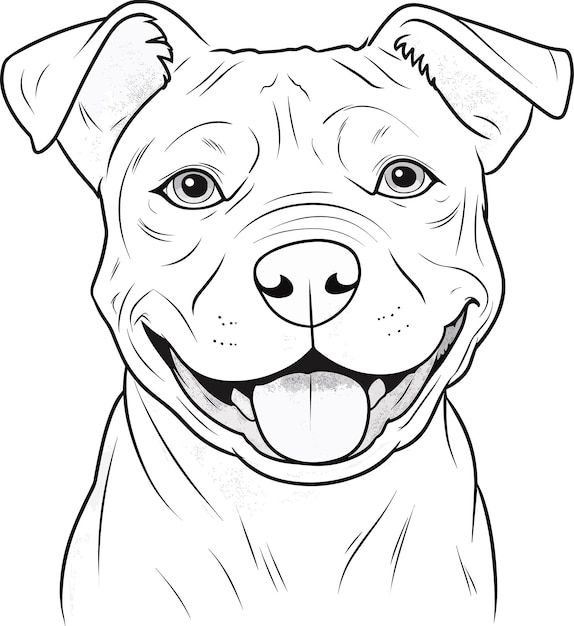 a drawing of a dog's face in black and white, with the words pitbu