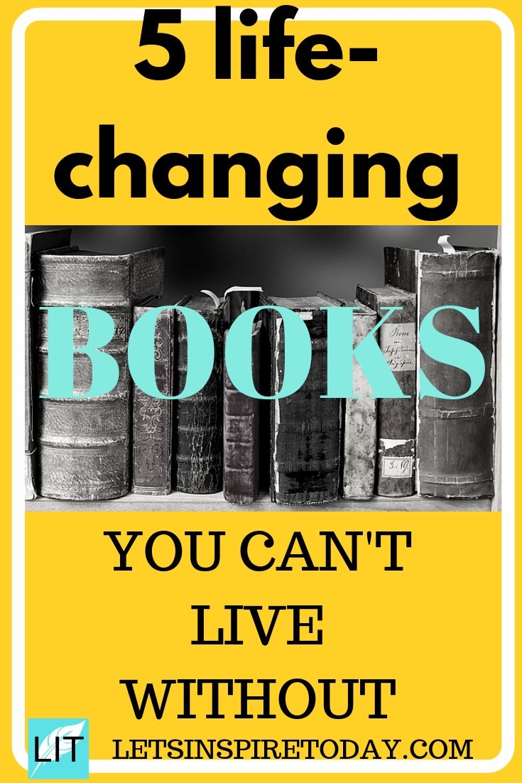 books are stacked on top of each other with the words 5 life - changing books you can't live without