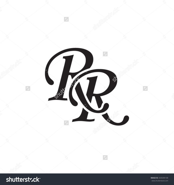 the letter r is made up of letters that are black and white with an elegant design