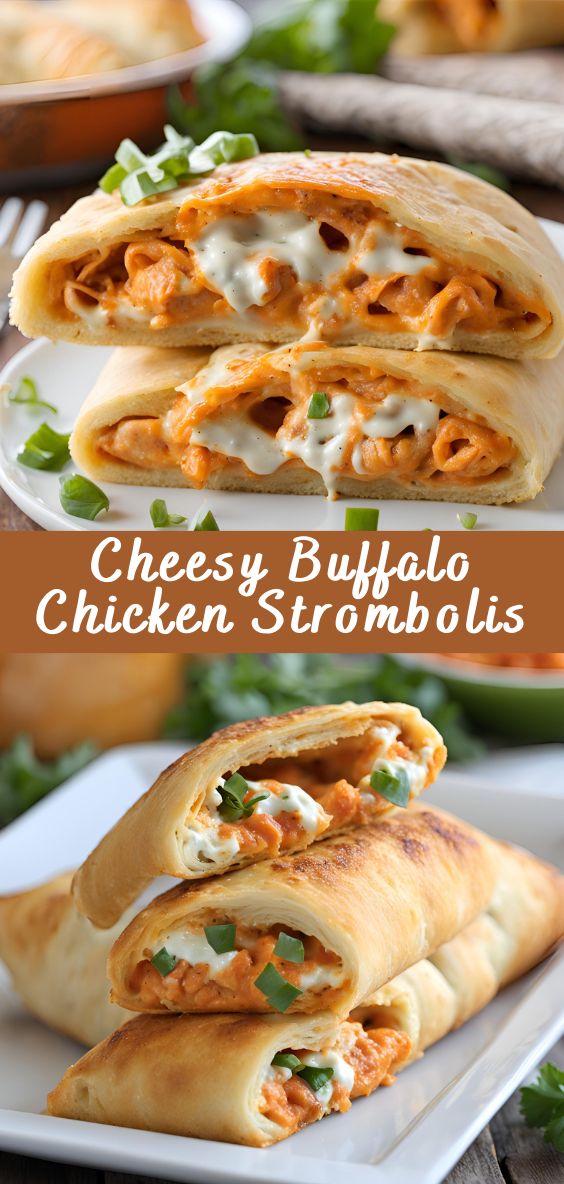 chicken and cheese burritos on a white plate with the words cheesy buffalo chicken