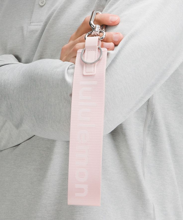 Keep Your Keys Close At Hand By Clipping Them To Your Favourite Bag. Designed For Casual. Dimensions: 4.4Cm X 30.5Cm (1.7" X 12"). | Never Lost Keychain Lulu Lemon Lanyard, Lululemon Wristlet Keychain, Black Lulu Keychain, Cute White Accessories, Keys Keychain Ideas, Lulu Lanyard, Lululemon Car Keychain, 2 Month Gifts For Boyfriend, Lulu Lemon Key Chain