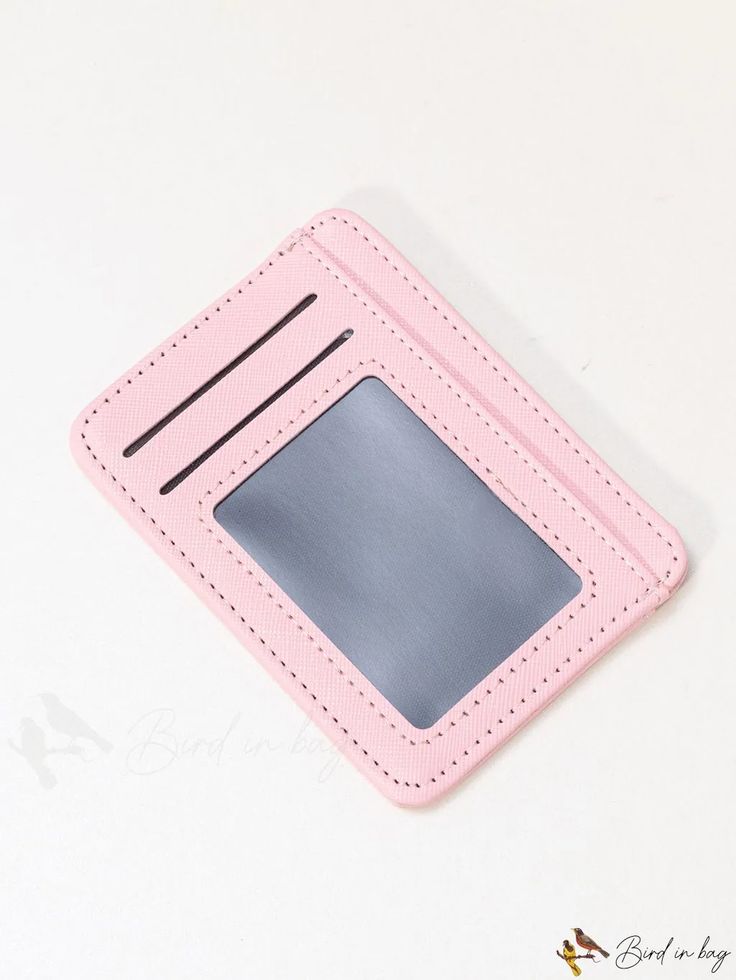 BirdinBag - Streamlined Card Wallet Trendy Rectangular Card Holder With Interior Slots, Trendy Card Holder With Interior Slots, Rectangular Card Holder With Id Window For Daily Use, Trendy Wallet With Interior Card Slots, Trendy Pouch Wallets With Interior Card Slots, Trendy Everyday Card Holder With Interior Slots, Pink Rectangular Card Holder For Everyday Use, Rectangular Pink Card Holder For Everyday Use, Trendy Rectangular Card Holder With Card Slots