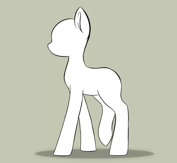 a white pony standing on top of a gray floor