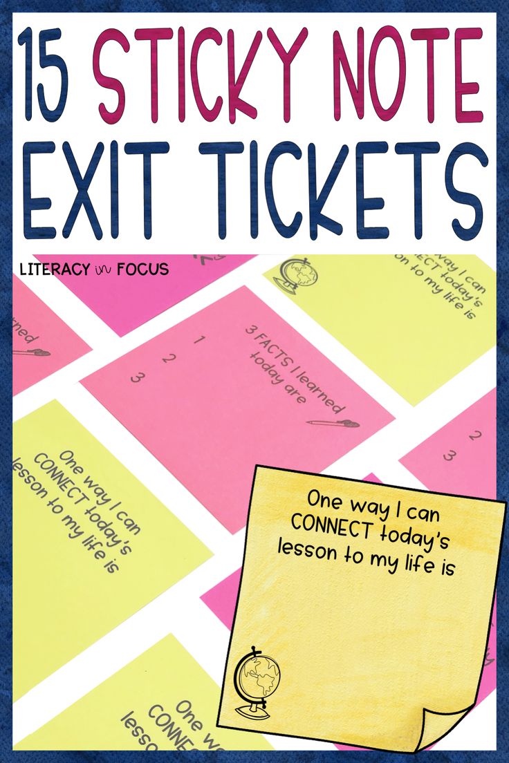 sticky note exit tickets with the text, one way i can connect today's lesson to my life is