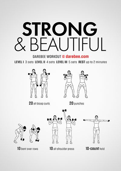 an exercise poster with the instructions for strong and beautiful