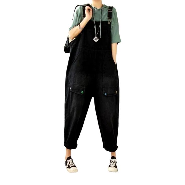 Ready to make a statement this Spring-Summer 2023? Check out our stylish urban women's denim jumpsuit your go-to street vibe for the season! Crafted with premium quality denim. this jumpsuit gives you a fashionable look with maximum comfort.Unique Features: Baggy Fit: This jumpsuit is designed to leave a little extra room for movement and comfort. Suspenders Closure: The front suspenders closure gives you the perfect fit. while offering an edgy vibe. Colorful: The jumpsuit comes in a variety of Summer Utility Cotton Jumpsuits And Rompers, Cotton Utility Jumpsuits And Rompers For Summer, Utility Cotton Jumpsuits And Rompers For Summer, Casual Overalls And Rompers For Fall, Casual Overalls Jumpsuits For Fall, Casual Solid Color Overalls, Summer Utility Denim Jumpsuit, Trendy Black Denim Overalls, Summer Utility Cotton Denim Jumpsuit