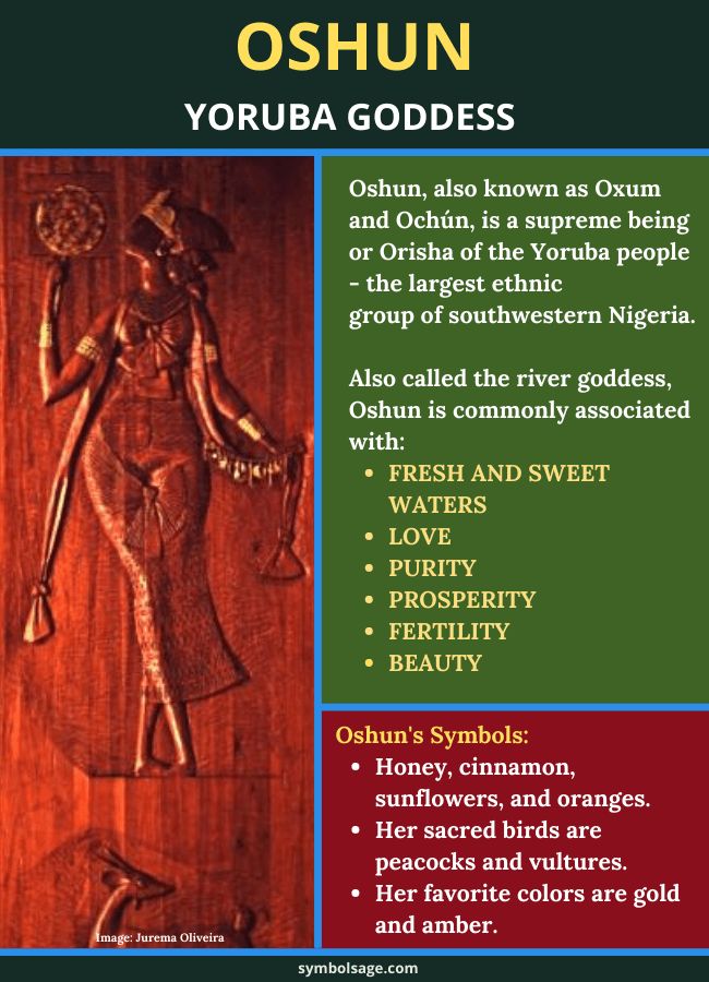 an advertisement for the yoruba goddess, which is featured in this article on wood carving