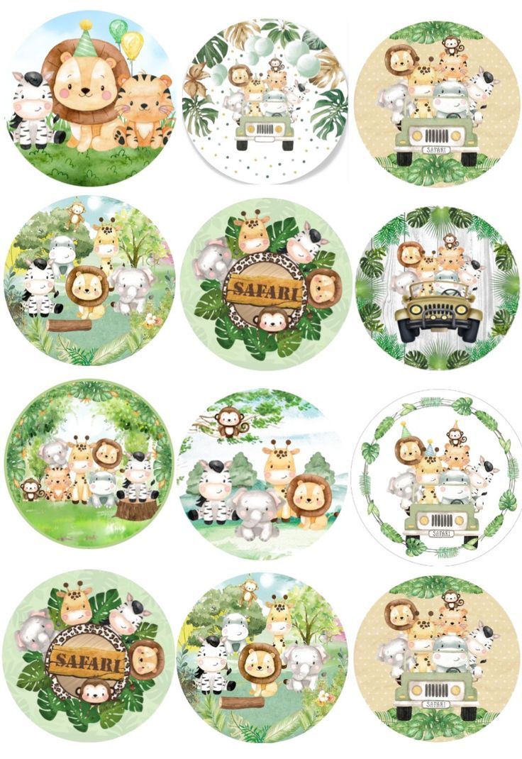 a bunch of plates that have animals on them