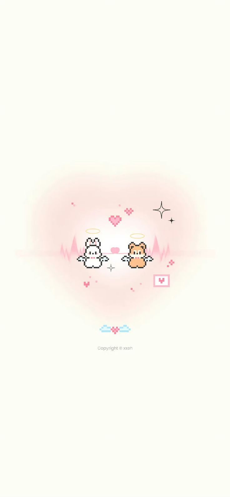 an image of two cats playing with each other on a pink background, and the text hello kitty is above it