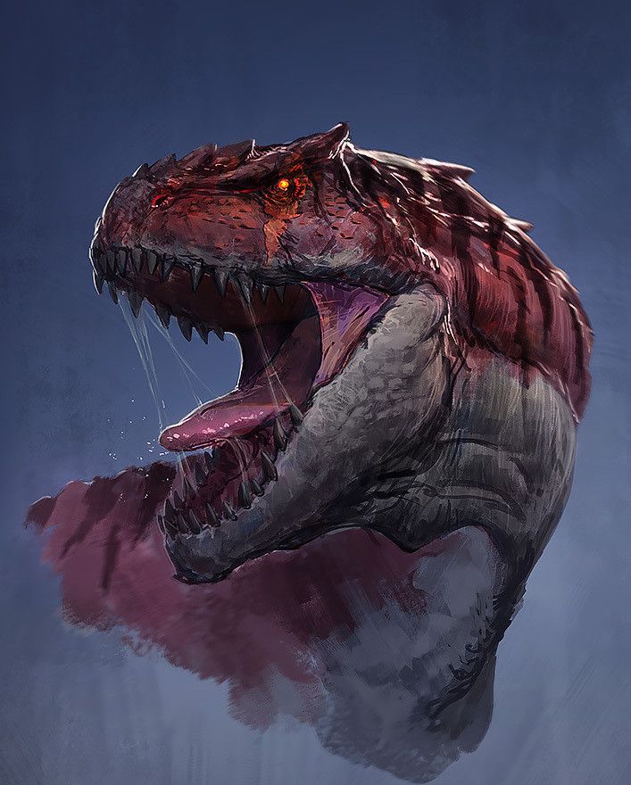 an image of a dinosaur with its mouth open