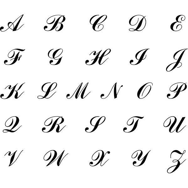 the upper and lower letters of an old english alphabet, with cursive writing