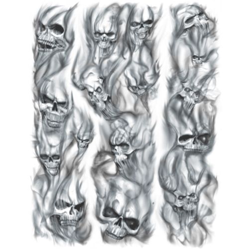 a drawing of skulls with different facial expressions on their faces and hands, all in black and white