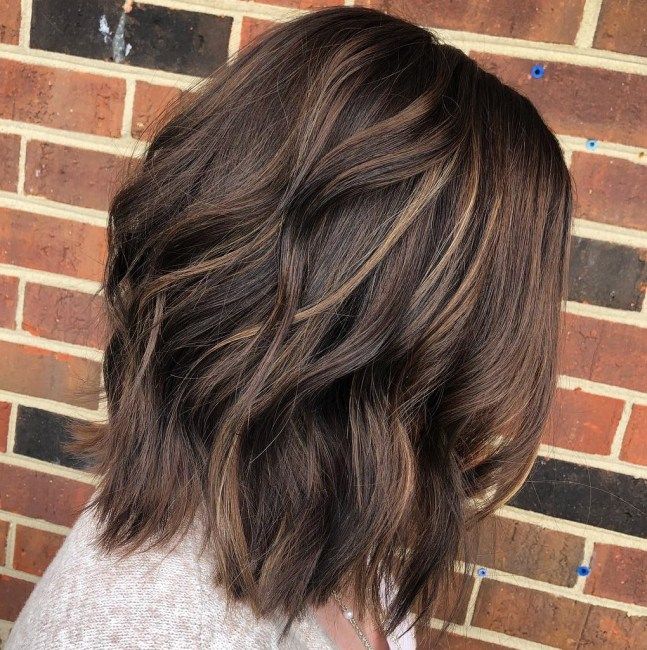 Medium Chocolate Bob with Subtle Highlights Chocolate Brown Hair Ideas, Brown Hair With Lowlights, Brown Hair Ideas, Brown Hair With Highlights And Lowlights, Dark Chocolate Hair, Dark Chocolate Brown Hair, Underlights Hair, Chocolate Brown Hair Color, Hair Color Chocolate