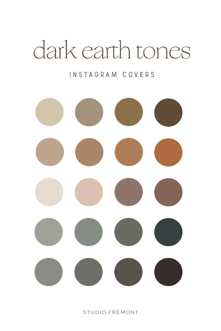 the dark earth tones instagram covers are shown in different colors and sizes, including brown,