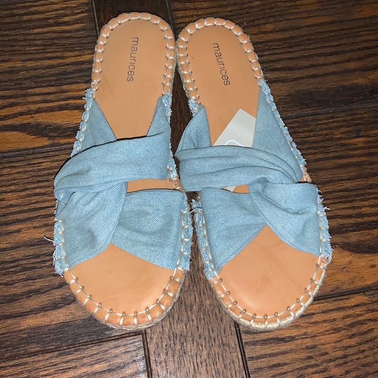 New With Tags. Size Seven Denim Blue. Super Cute. I Have White Pair Listed Too. Bundle And Save!! Smoke Free Home D54 Blue Denim Beach Sandals, Blue Denim Sandals For The Beach, Light Blue Flat Casual Sandals, Light Blue Casual Beach Sandals, Denim Blue Denim Sandals For Vacation, Blue Denim Sandals For Vacation, Denim Blue Beach Sandals, Denim Blue Sandals For Vacation, Beach Denim Blue Sandals