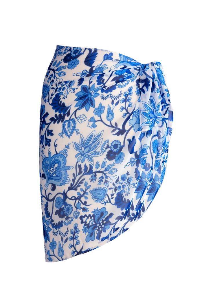 Create a chic and sexy poolside look with Shiraleah’s Capri Pareo. This pareo features a blue and white floral print, making it the perfect accessory for your day near the water. Made from polyester, the Capri Pareo is perfect to throw on over your swimsuit for easy going style. Pair with other items from Shiraleah to complete the look! Color: Blue One Size: L 23" X W 50" Material: Polyester Hand Wash, Hang Dry Made In China Vegan 04-65-069