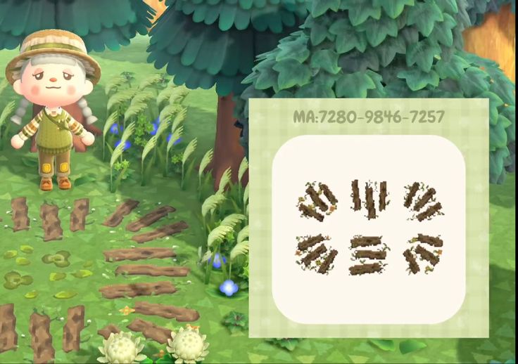 the animal crossing game is being played in an animated environment with trees, grass and rocks