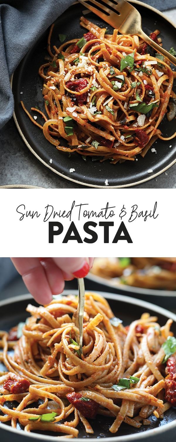 spaghetti with tomato sauce and parmesan cheese is being served in a skillet